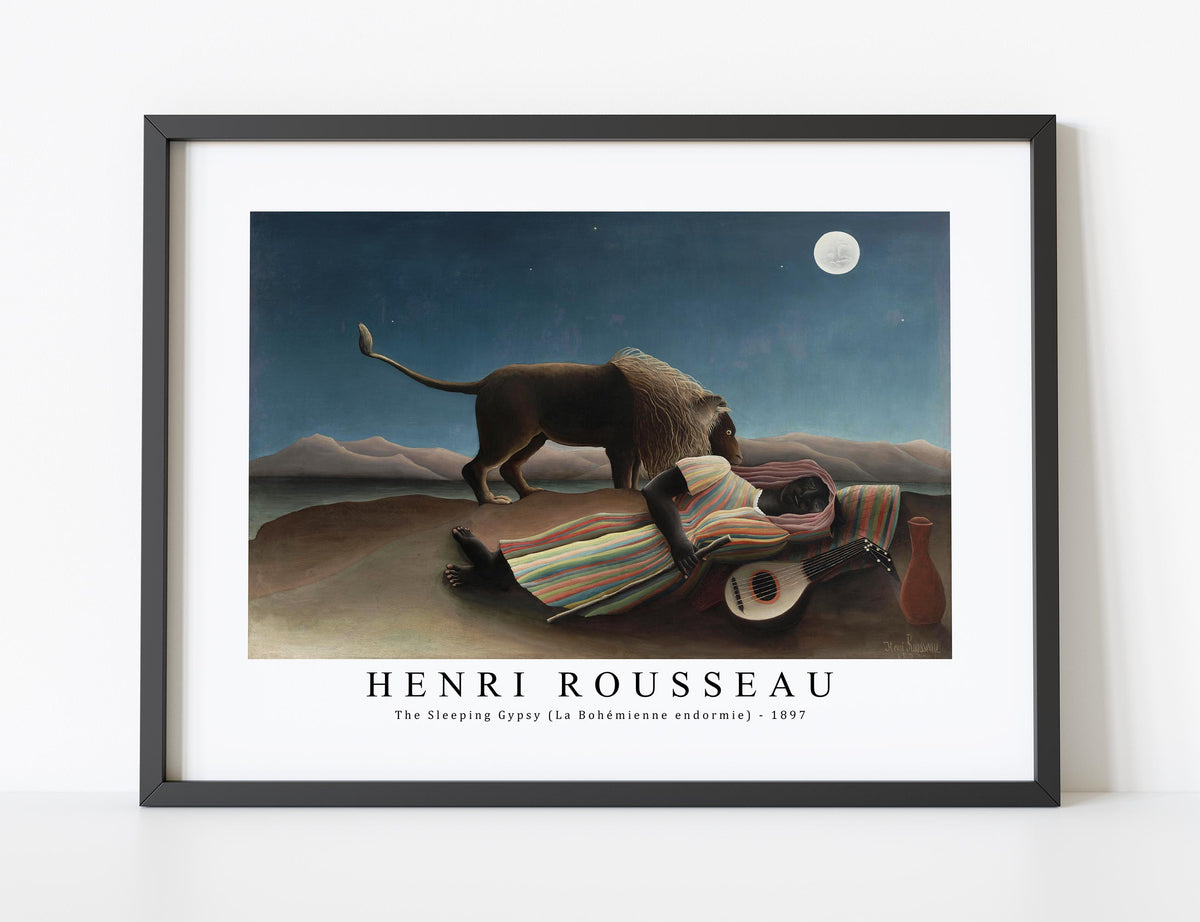 Henri Rousseau's The Sleeping Gypsy (La Bohémienne endormie) (1897) good Print on Canvas