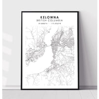 Kelowna, British Columbia Scandinavian Map Print 