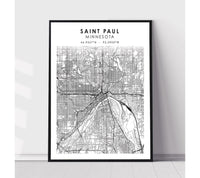 
              Saint Paul, Minnesota Scandinavian Map Print 
            