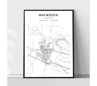 
              Maynooth, Ireland Scandinavian Style Map Print 
            