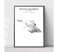 
              British Columbia,  Scandinavian Style Map Print 
            