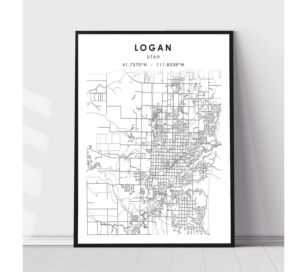 Logan, Utah Scandinavian Map Print 