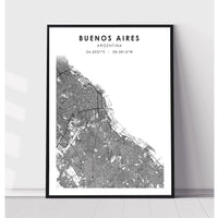Buenos Aires, Argentina Scandinavian Style Map Print 