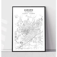 Columbia, Missouri Scandinavian Map Print 