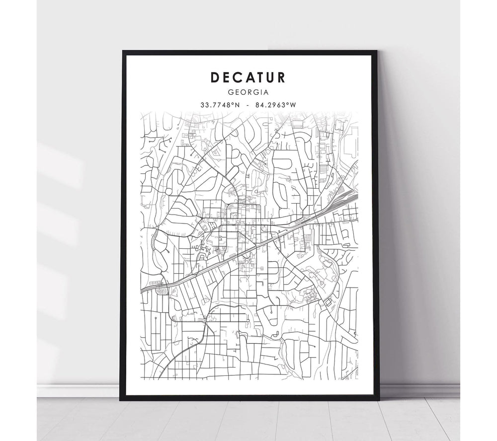 Decatur, Georgia Scandinavian Map Print 