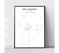 
              Fort Bridger, Wyoming Scandinavian Map Print 
            