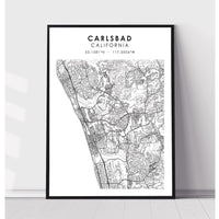 Carlsbad, California Scandinavian Map Print 