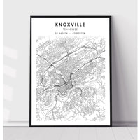 Knoxville, Tennessee Scandinavian Map Print 