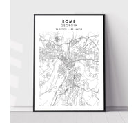 
              Rome, Georgia Scandinavian Map Print 
            