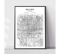 
              Beijing, China Scandinavian Style Map Print 
            