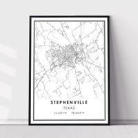 
              Stephenville, Texas Modern Map Print
            