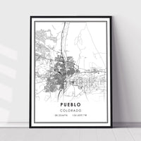 Pueblo, Colorado Modern Map Print