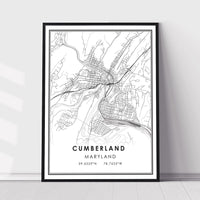 
              Cumberland, Maryland Modern Map Print
            