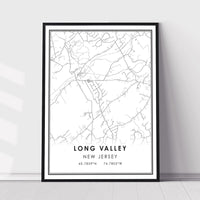 Long Valley, New Jersey Modern Map Print 