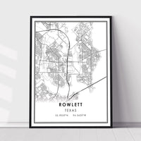 
              Rowlett, Texas Modern Map Print 
            