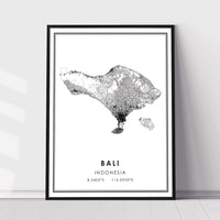 
              Bali, Indonesia Modern Style Map Print 
            