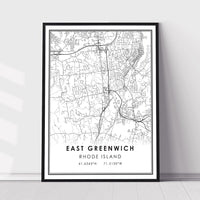  East Greenwich, Rhode Island Modern Map Print 