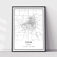 
              Tiffin, Ohio Modern Map Print 
            