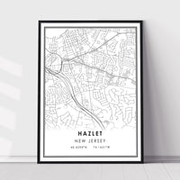 
              Hazlet, New Jersey Modern Map Print 
            