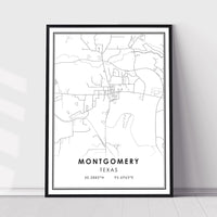 
              Montgomery, Texas Modern Map Print 
            