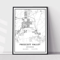 
              Prescott Valley, Arizona Modern Map Print 
            