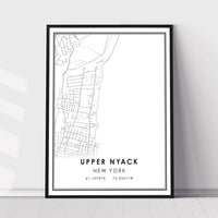 Upper Nyack, New York Modern Map Print 