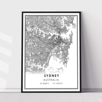 
              Sydney, Australia Modern Style Map Print 
            