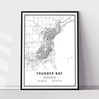 
              Thunder Bay, Ontario Modern Style Map Print
            