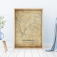 
              Holderness New Hampshire Vintage Style Map Print 
            