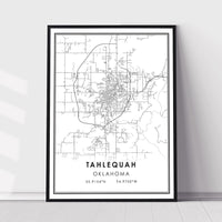 
              Tahlequah, Oklahoma Modern Map Print
            