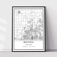 Westfield, Indiana Modern Map Print