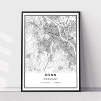 
              Bonn, Germany Modern Style Map Print 
            