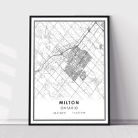 Milton, Ontario Modern Style Map Print 