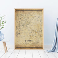 
              Cuyapo, Nueva Ecija, Philippines Vintage Style Map Print 
            