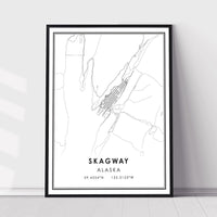 Skagway, Alaska Modern Map Print