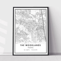 
              The Woodlands, Texas Modern Map Print 
            