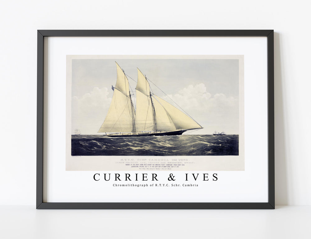 Currier & Ives - Chromolithograph of R.T.Y.C. Schr. Cambria