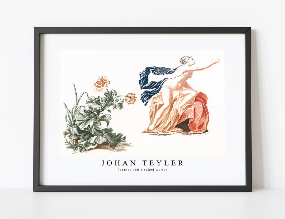 Johan Teyler -Poppies and a naked woman