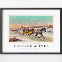 Currier & Ives - Waking up the old mare Chromolithograph-1881