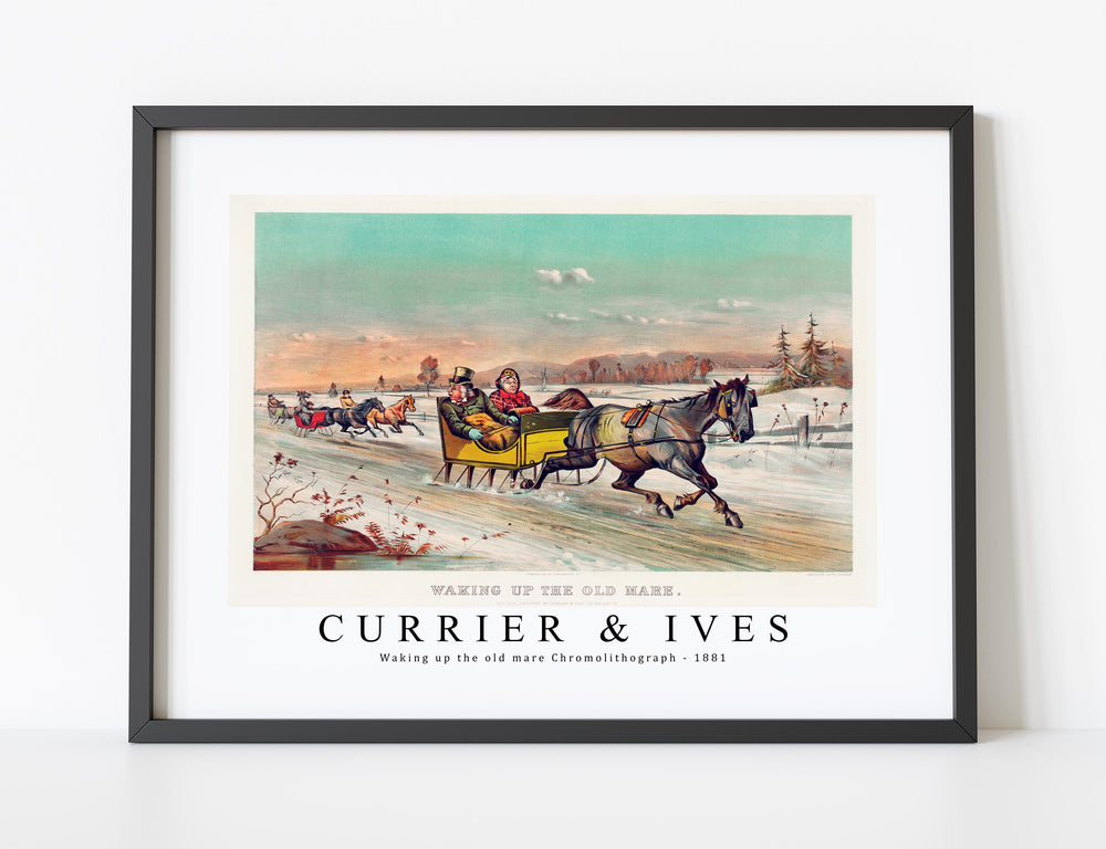 Currier & Ives - Waking up the old mare Chromolithograph-1881