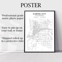 
              Cañon City, Colorado Scandinavian Map Print 
            