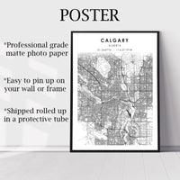 
              Calgary, Alberta Scandinavian Style Map Print 
            