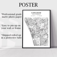 
              Carlsbad, California Scandinavian Map Print 
            