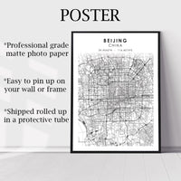 
              Beijing, China Scandinavian Style Map Print 
            