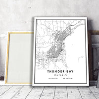 Thunder Bay, Ontario Modern Style Map Print