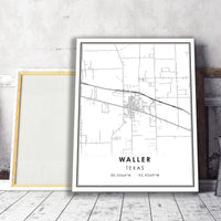 
              Waller, Texas Modern Map Print 
            