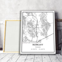 
              Rowlett, Texas Modern Map Print 
            