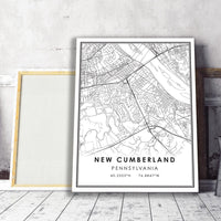 
              New Cumberland, Pennsylvania Modern Map Print 
            