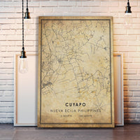 
              Cuyapo, Nueva Ecija, Philippines Vintage Style Map Print 
            