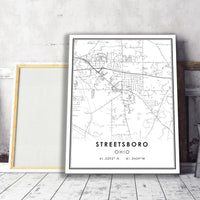 
              Streetsboro, Ohio Modern Map Print 
            